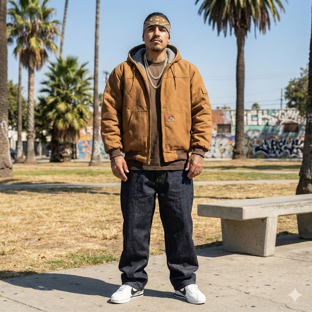 BEN DAVIS Canvas Full-Zip Hooded Jacket