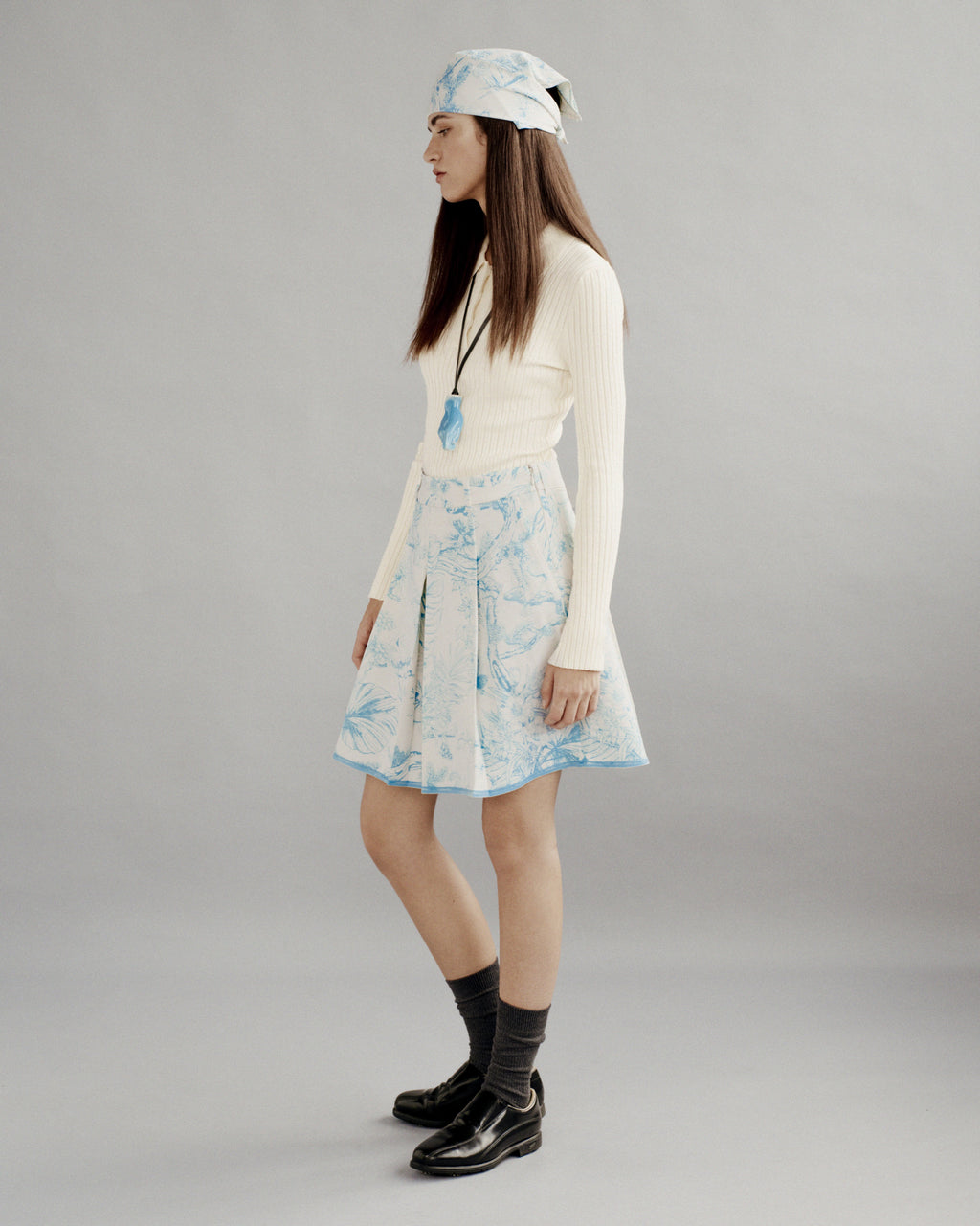Bound Box Pleat Skirt