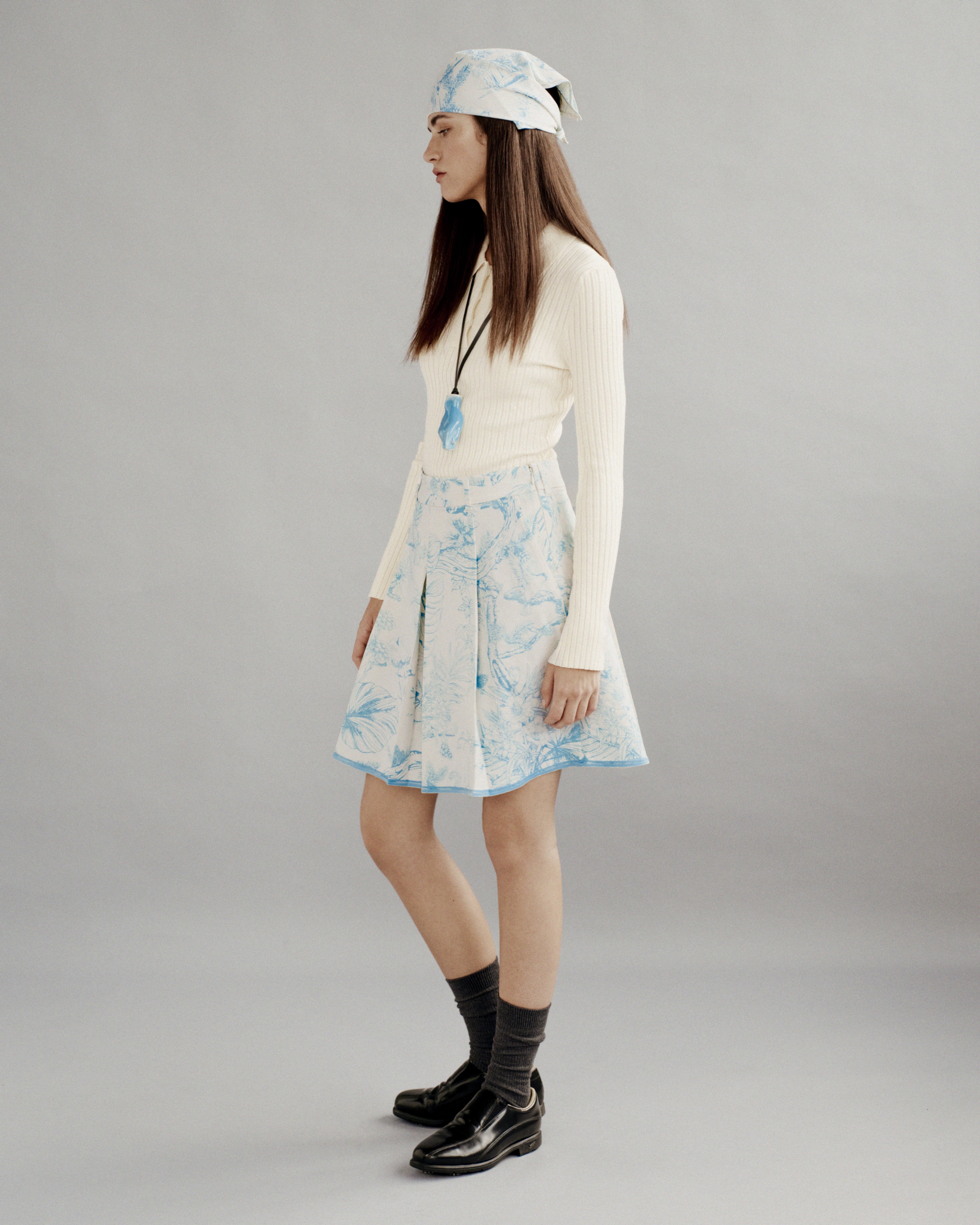 Bound Box Pleat Skirt
