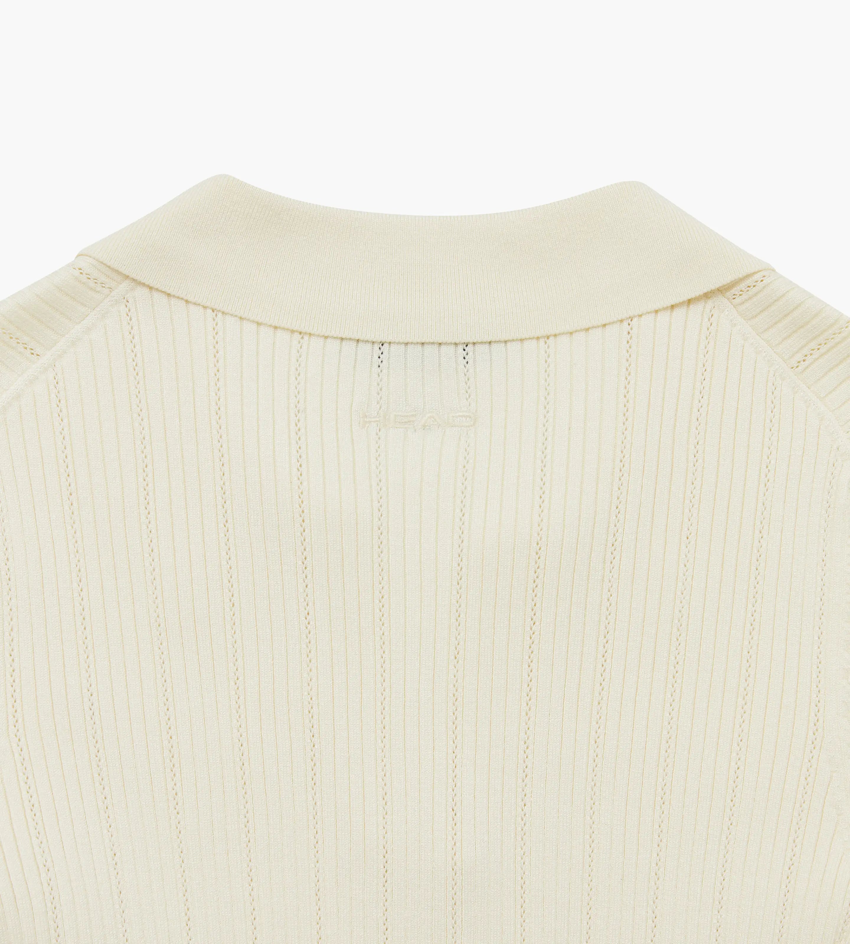 V Neck Pointelle Knit Polo