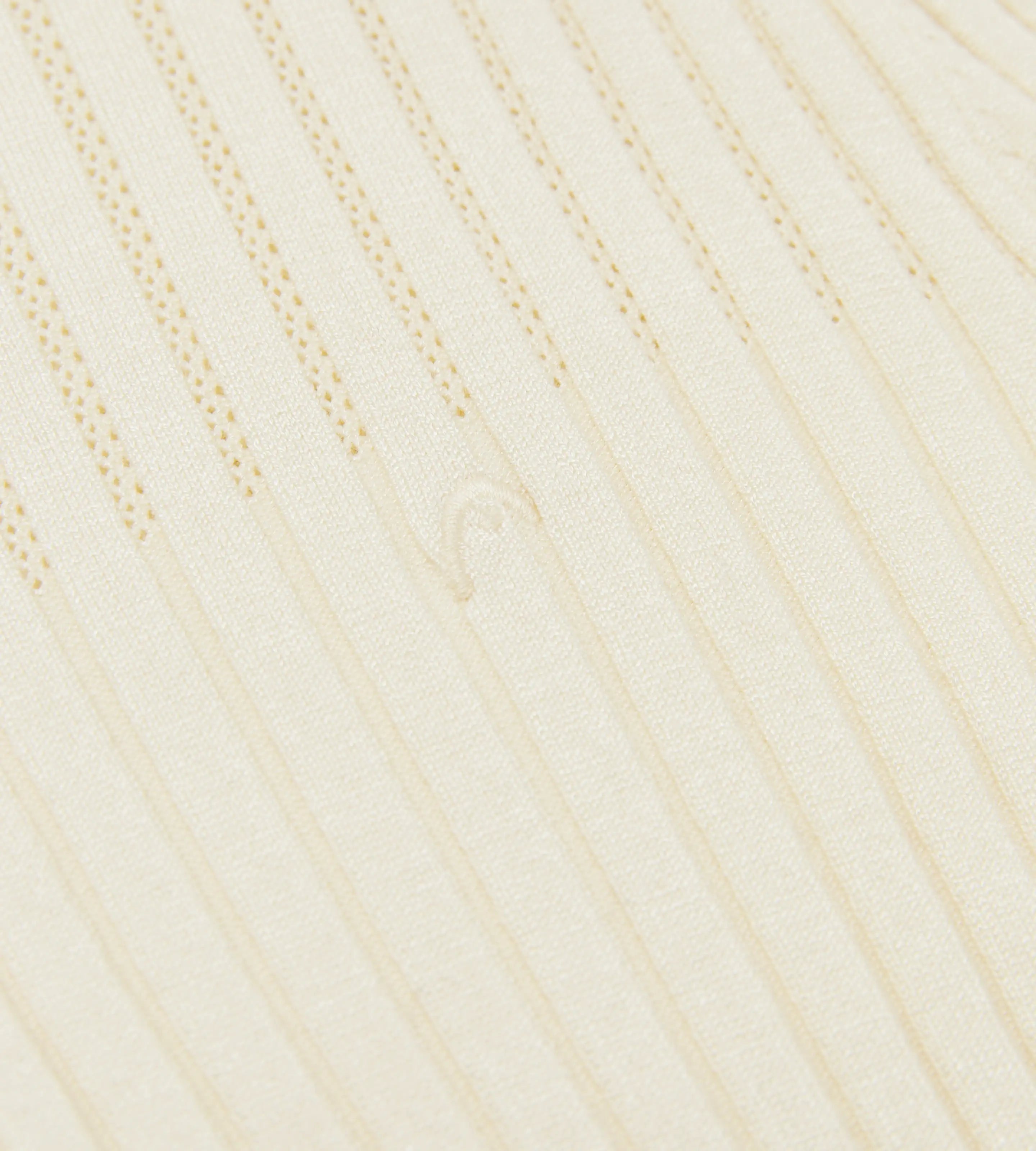 Pointelle Rib Long Sleeve Knit Polo
