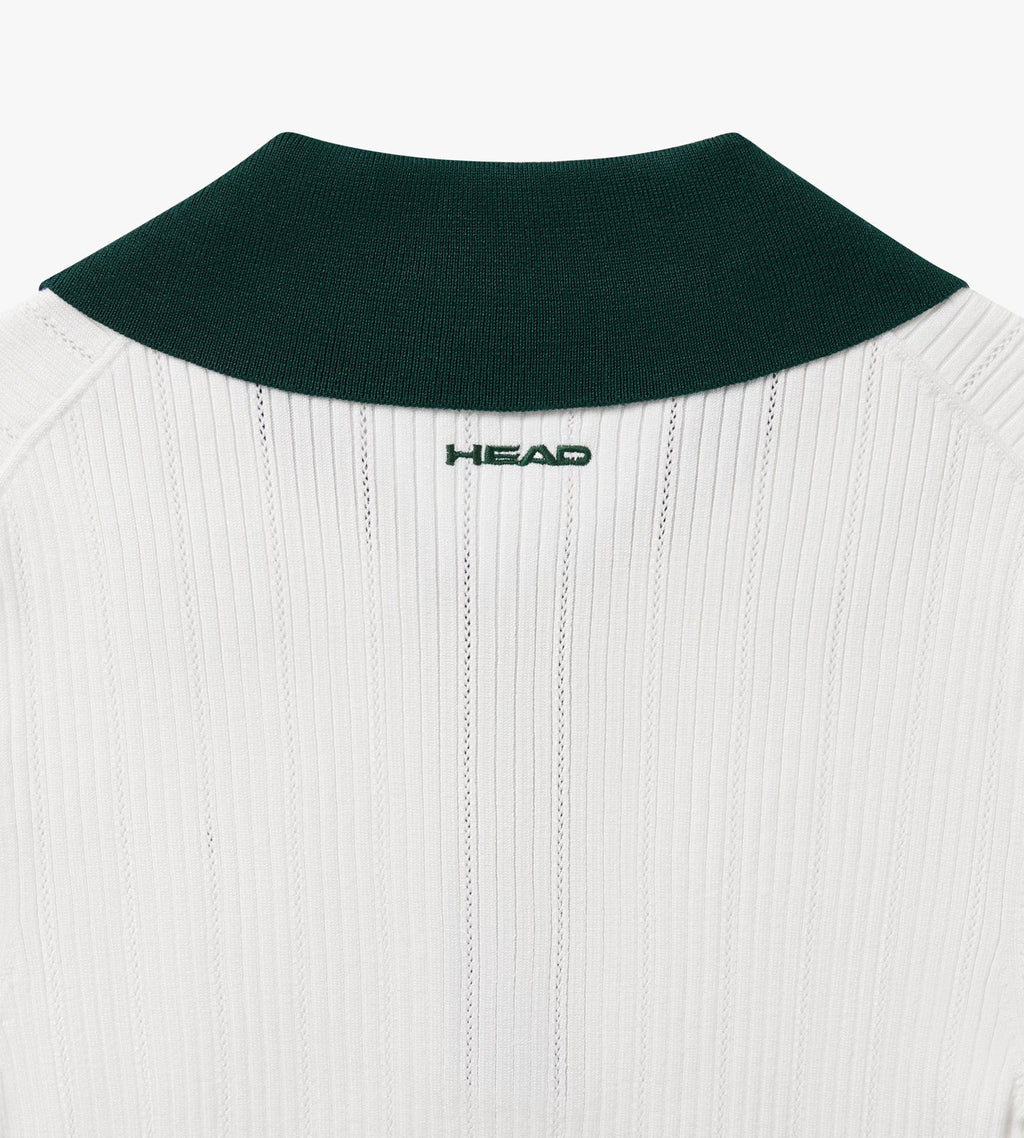 Long Sleeve Pointelle Knit Polo