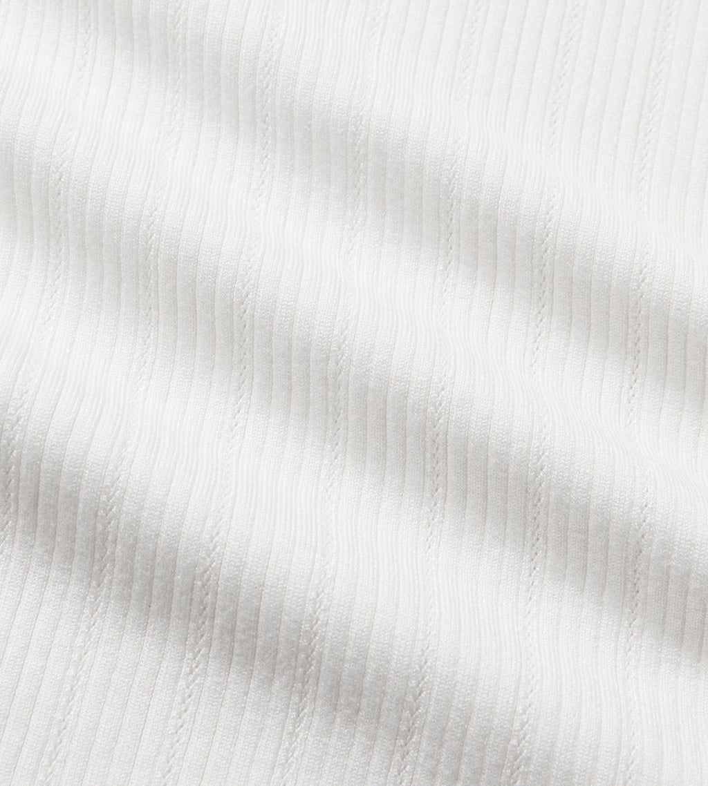 Long Sleeve Pointelle Knit Polo