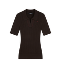 V Neck Pointelle Knit Polo